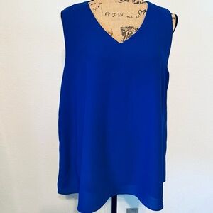 C established 1946 Royal Blue v-neck sleeveless top XL